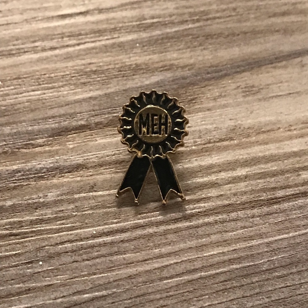 Meh Gold Ribbon Enamel Pin - Picture 2 of 3
